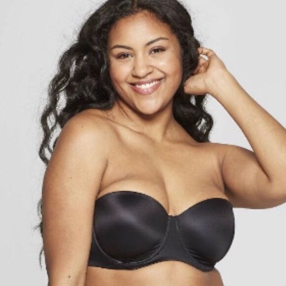Auden Lightly Lined Strapless black bra 34C - Picture 1 of 9